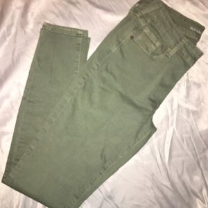 Olive skinny jeans